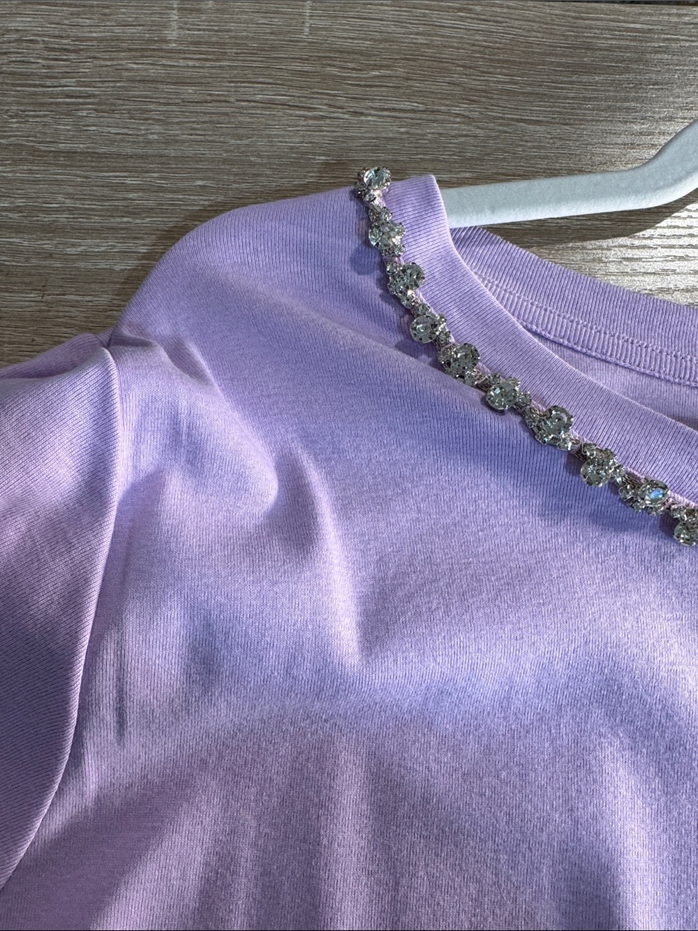 Rafaella Plus Size Embellished Crewneck Long-Sleeve Top - Lilac (Size 3X) - Picture 6 of 11